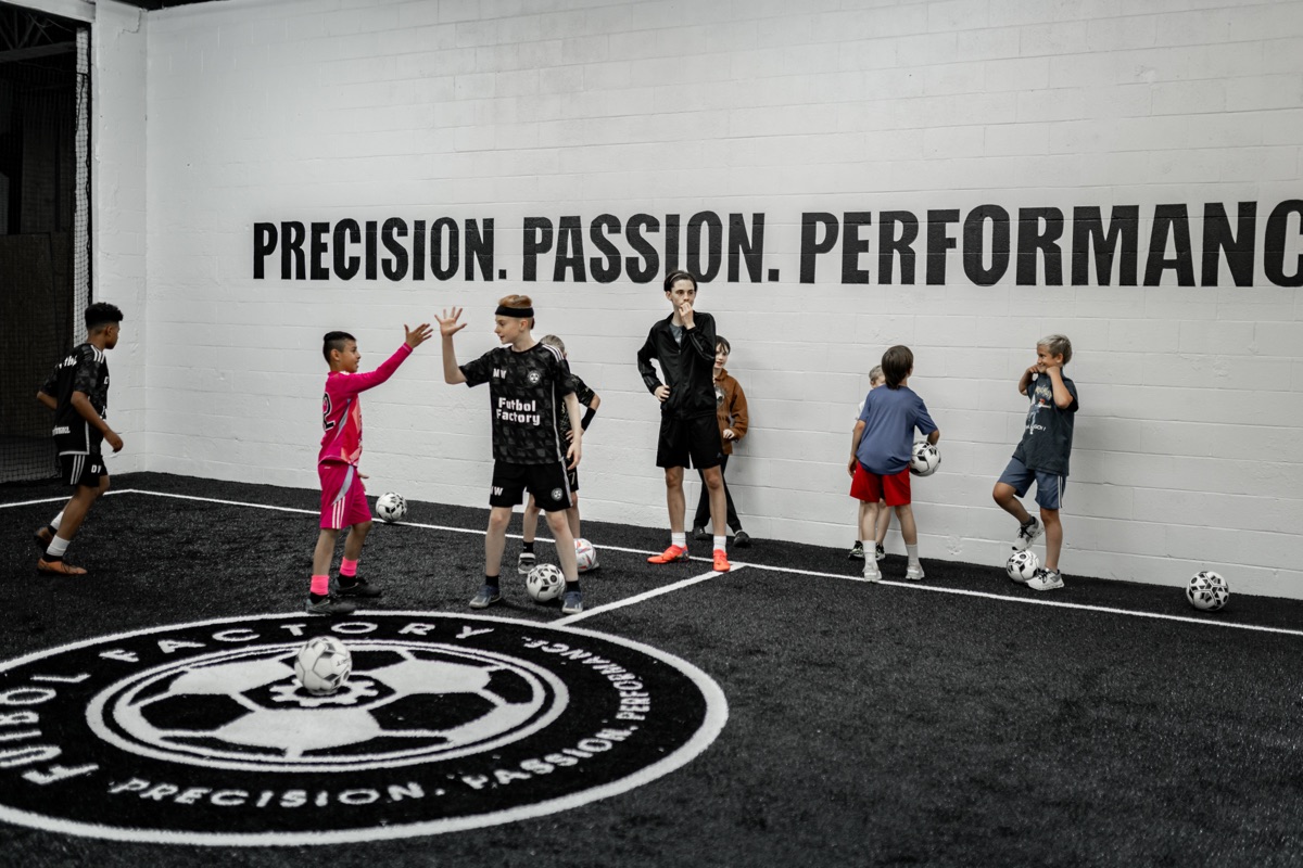 Players training at the Futbol Factory facility in Nashville